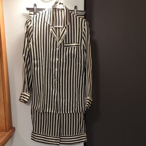 Olivia von Halle Black and White Striped Pajamas